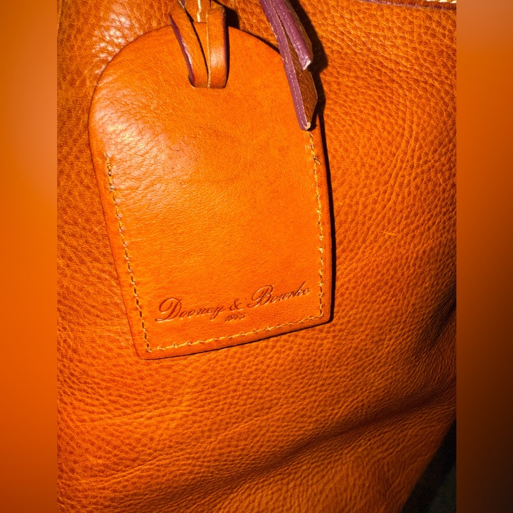 Dooney & Bourke Cognac Brown Florentine Leather Hobo Bag - Picture 3 of 12